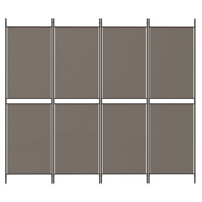 vidaXL Biombo divisor de 4 paneles de tela gris antracita 200x180 cm