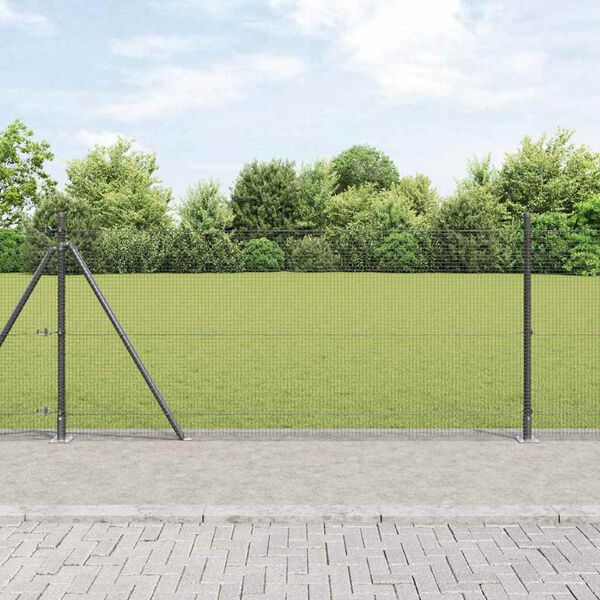 vidaXL Poste de Valla Gris 50 x 0,8 m (malla de 16 x 16 mm)