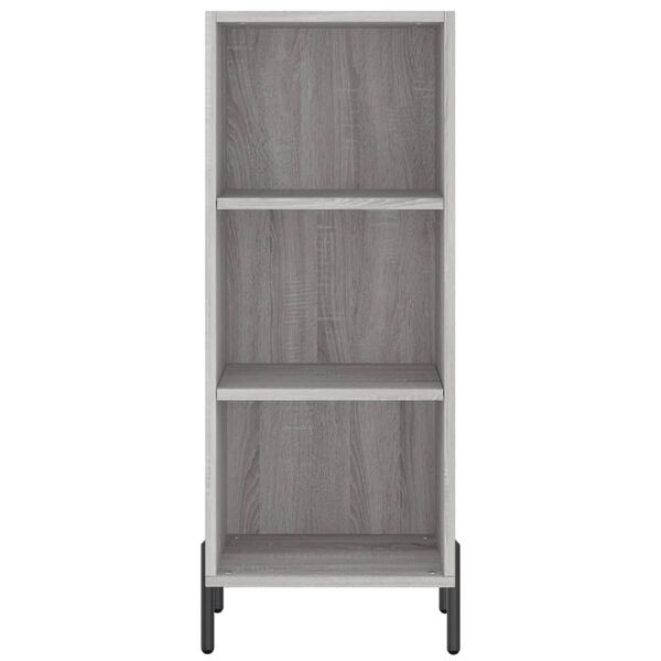 vidaXL Aparador de madera de ingenier&iacute;a gris Sonoma 34,5x32,5x90 cm