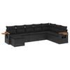vidaXL Set de sof&aacute;s de jard&iacute;n 8 piezas y cojines rat&aacute;n sint&eacute;tico negro