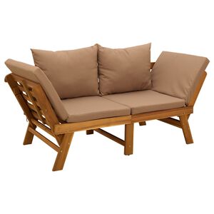 vidaXL Banco de jard&iacute;n 3 en 1 con cojines Madera de Acacia S&oacute;lida