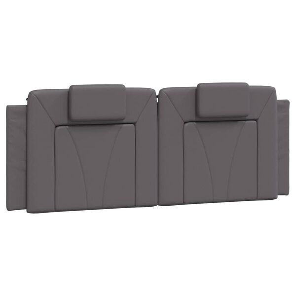 vidaXL Cabecero de cama acolchado Viana cuero sint&eacute;tico gris 140 cm