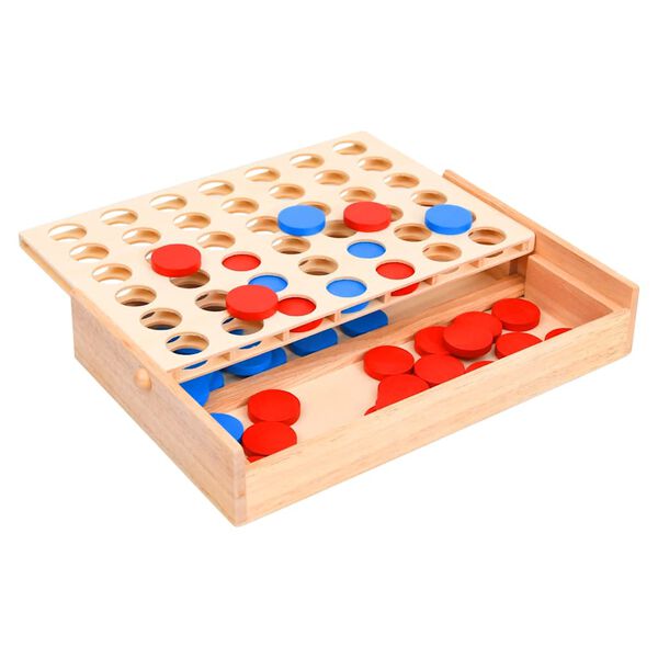 vidaXL Juego de 4 en raya madera macizo 24x15x4 cm