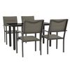 vidaXL Juego de comedor para jard&iacute;n 5 piezas acero y textilene negro