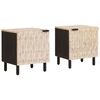 vidaXL Armario de Noche 2 uds. 40 x 33 x 46 cm Madera de mango maciza