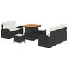 vidaXL Conjunto de sof&aacute;s de jard&iacute;n 8 uds. Negro rat&aacute;n sint&eacute;tico