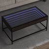 vidaXL Mesa de centro con Infinity LED marr&oacute;n roble 90x50x41 cm