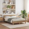 vidaXL Estructura de cama con cabecera Roble artisan 150 x 200 cm