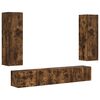 vidaXL Conjunto de mueble de TV 3 uds. Roble ahumado