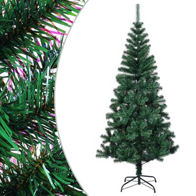 vidaXL Árbol de Navidad artificial puntas iridiscentes PVC verde 240cm