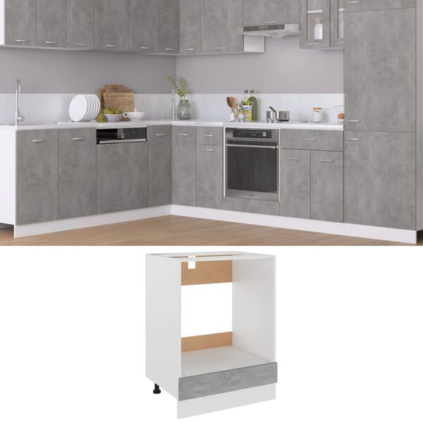 vidaXL Mueble para horno "Riga" gris hormigón 60x46x81,5 cm madera de ingeniería