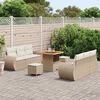 vidaXL Conjunto de sof&aacute; de jard&iacute;n 9 pcs Beige rat&aacute;n sint&eacute;tico