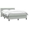 vidaXL Cama box spring con colch&oacute;n terciopelo gris claro 140x210 cm