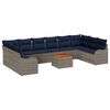 vidaXL Conjunto de sof&aacute;s de jard&iacute;n 11 uds. Gris rat&aacute;n sint&eacute;tico