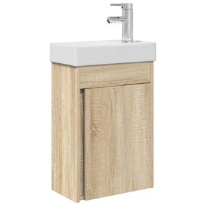 vidaXL M&oacute;dulo de ba&ntilde;o con grifer&iacute;a Roble Sonoma 40,5 x 22,5 x 62 cm