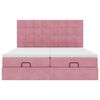 vidaXL Estructura de cama otomana colchones terciopelo rosa 160x200cm
