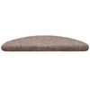 vidaXL Felpudos autoadhesivos para escaleras, 10 unidades, 56 x 17 x 3 cm, marr&oacute;n claro, semicirculares
