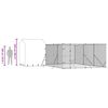 vidaXL Perrera de exterior con techo acero galvanizado plata 6x6x2,5 m