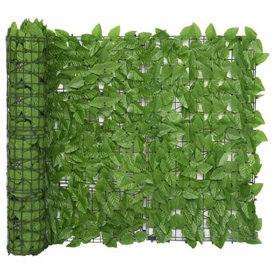 vidaXL Toldo para balcón con hojas verde 500x100 cm