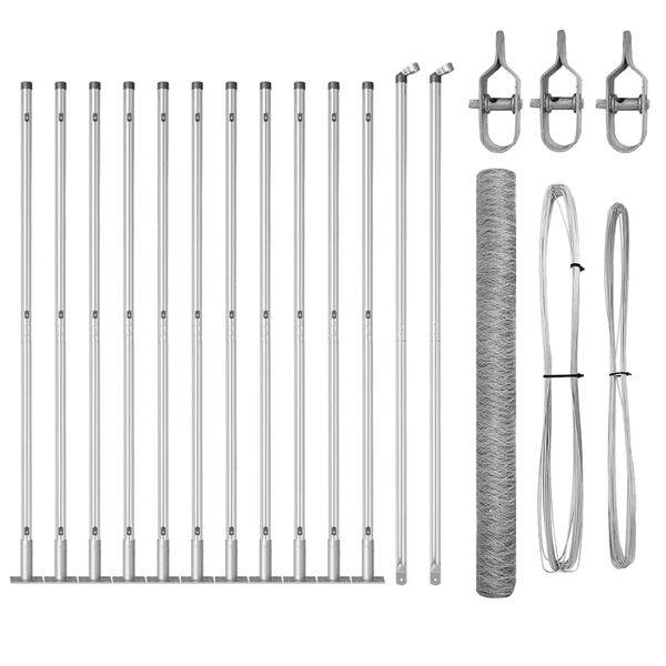 vidaXL Poste de Valla Plateado 25 x 1,5 m (malla de 36 mm) Acero