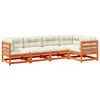 vidaXL Set de sof&aacute;s jard&iacute;n 5 pzas con cojines madera pino marr&oacute;n cera