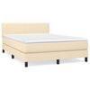 vidaXL Cama box spring con colch&oacute;n tela color crema 140x190 cm