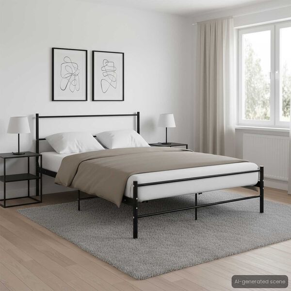 vidaXL Estructura de cama sin colch&oacute;n metal negro 120x200 cm