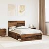 vidaXL Estructura de cama con cabecera Madera vieja 120 x 190 cm