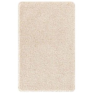 vidaXL Alfombrilla de ba&ntilde;o antideslizante Crema 50 x 80 cm PP