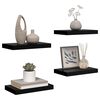 vidaXL Estante flotante de pared 4 uds MDF negro brillo 40x23x3,8 cm