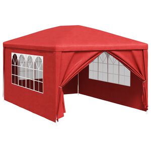 vidaXL Carpa de fiesta con pared Rojo 400 x 300 x 255 cm