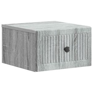 vidaXL Mesita de Noche de Pared Gris Sonoma 33 x 34,5 x 20 cm