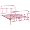 vidaXL Estructura de cama sin colch&oacute;n metal rosa 140x200 cm