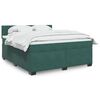vidaXL Cama box spring con colch&oacute;n terciopelo verde oscuro 180x200 cm