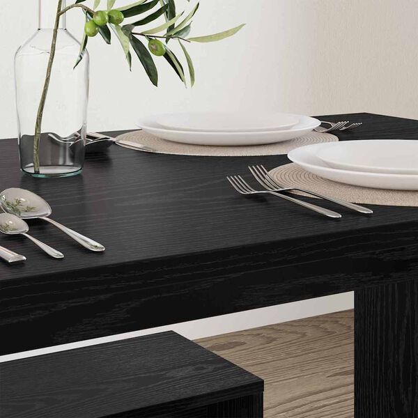 vidaXL Conjunto de comedor 2 pcs Roble negro Madera contrachapada