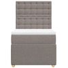 vidaXL Cama box spring con colch&oacute;n tela gris taupe 100x200 cm