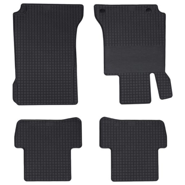 vidaXL Alfombrilla de Coche 4 pcs Negro Goma