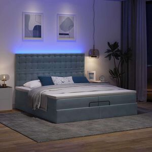 vidaXL Estructura cama otomana colchones terciopelo gris oscuro