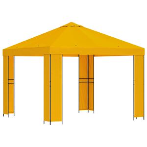 vidaXL Cenador 3 x 3 m Amarillo Poli&eacute;ster y Acero 190 gsm