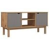 vidaXL Mueble TV OTTA madera maciza pino marr&oacute;n y gris 113,5x43x57 cm