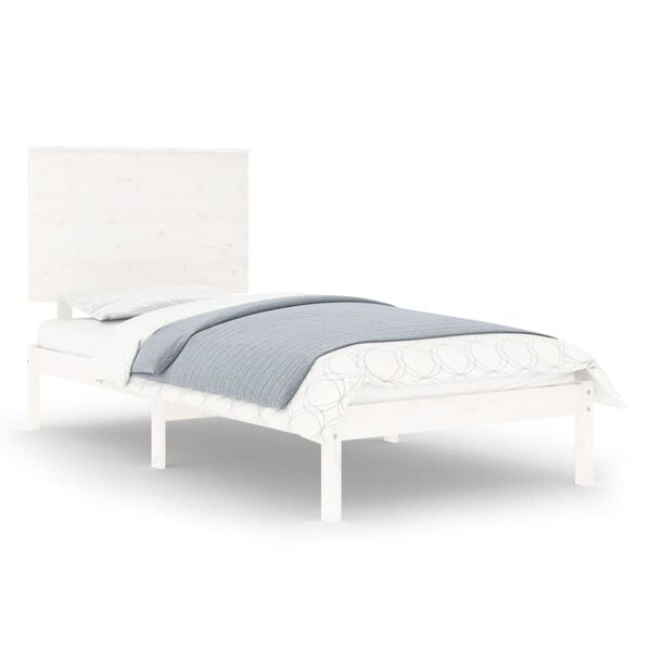 vidaXL Estructura cama sin colch&oacute;n madera maciza pino blanca 100x200cm