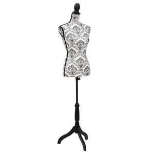 vidaXL Maniqu&iacute; busto de mujer exhibici&oacute;n negro y blanco