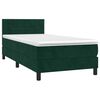vidaXL Cama box spring con colch&oacute;n terciopelo verde oscuro 100x200 cm