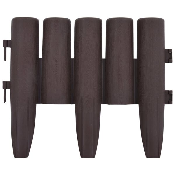 vidaXL Bordes de jard&iacute;n 36 unidades PP marr&oacute;n 10 m