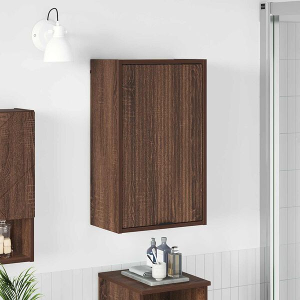 vidaXL Gabinete de Ba&ntilde;o con puerta Roble Marr&oacute;n 39 x 23,5 x 65 cm