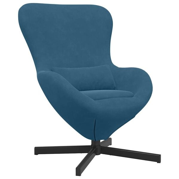 vidaXL Sill&oacute;n huevo Azul 63 x 73 x 90 cm Terciopelo