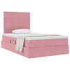 vidaXL Cama con almacenamiento y LED Rosa 120 x 190 cm Terciopelo