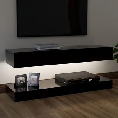 vidaXL Mueble para TV con luces LED negro 120x35 cm