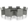 vidaXL Set comedor jard&iacute;n 9 pzas rat&aacute;n sint&eacute;tico gris antracita y gris