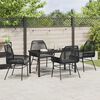 vidaXL Conjunto de Comedor de Jard&iacute;n 5 pcs Negro rat&aacute;n sint&eacute;tico